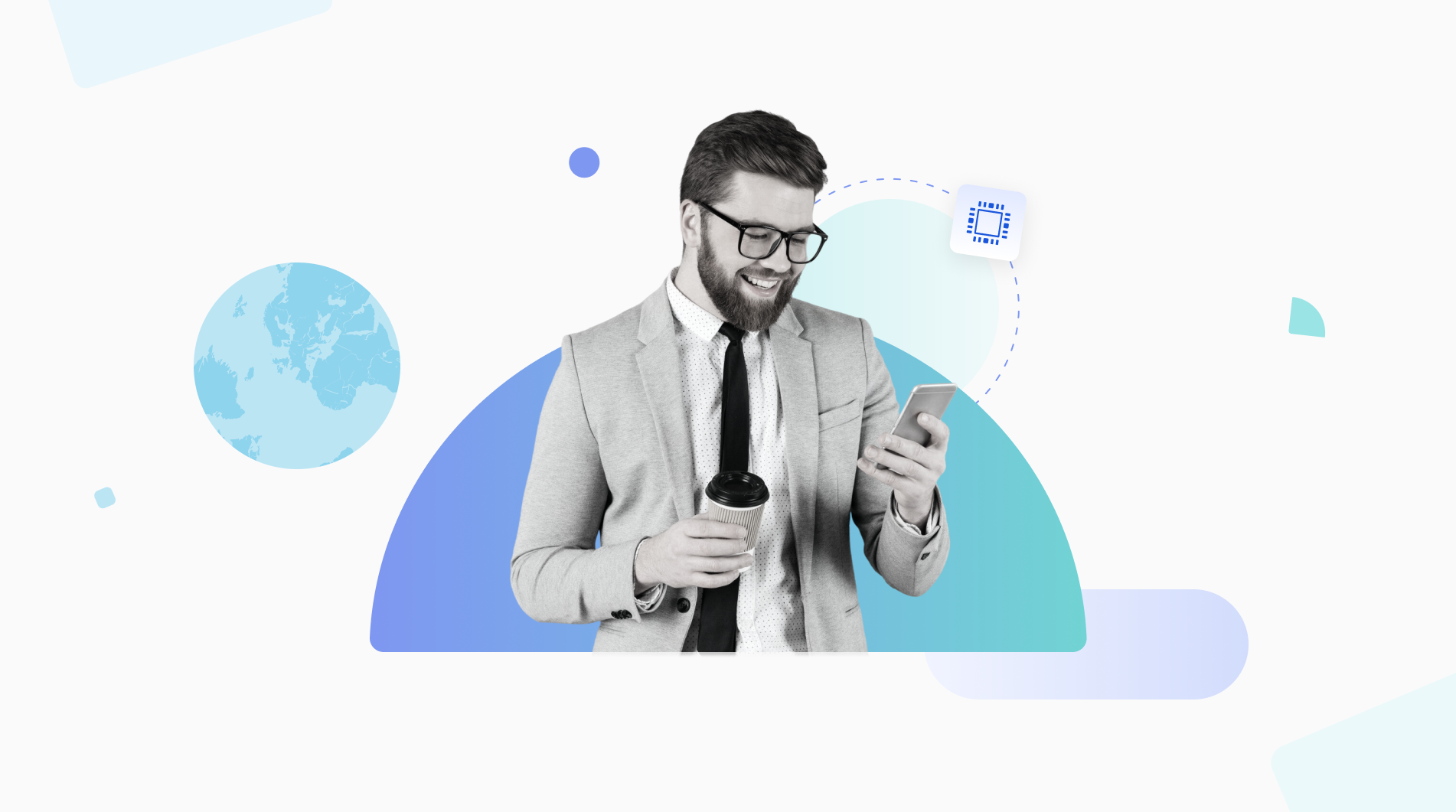 man looking at his phone smiling