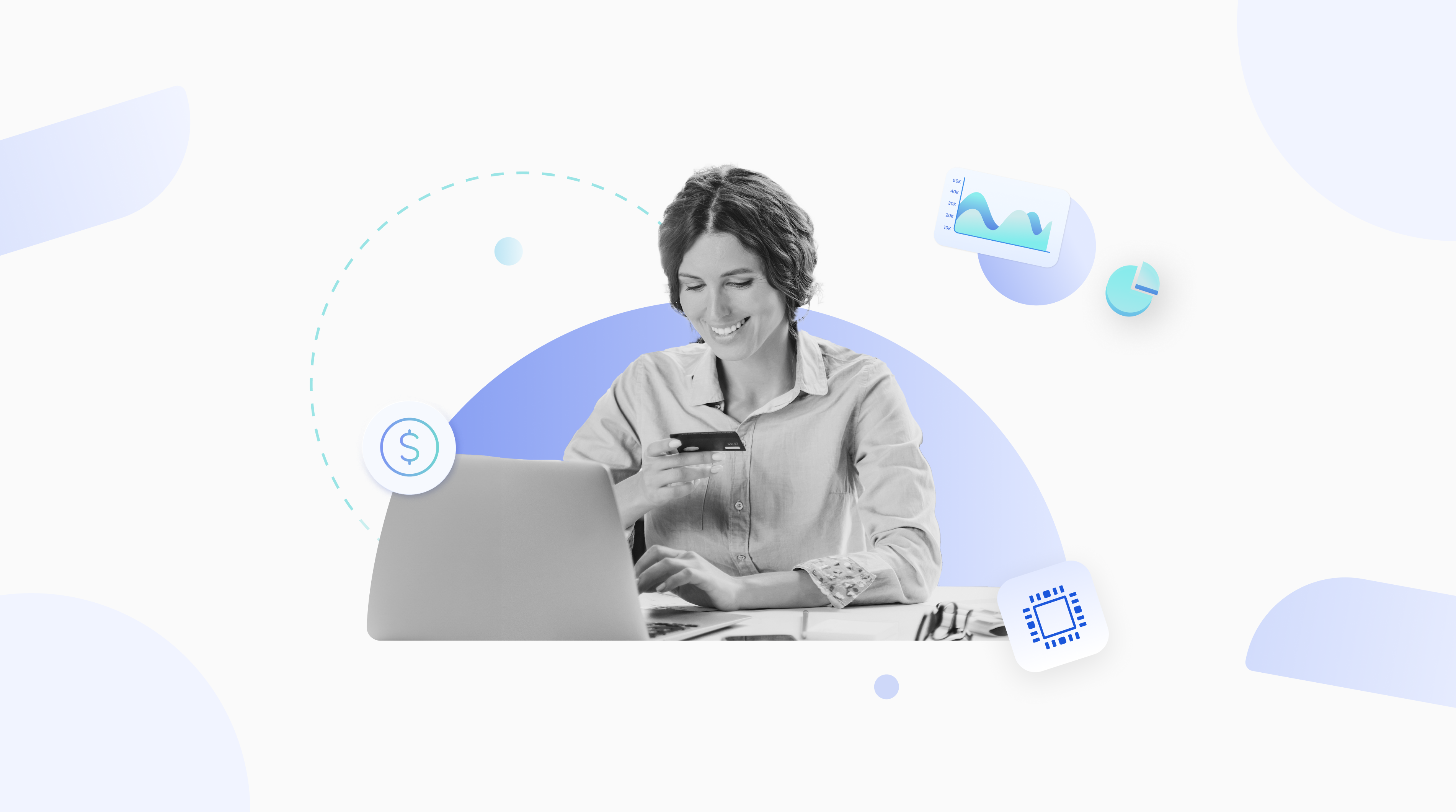 image of a women looking at her computer